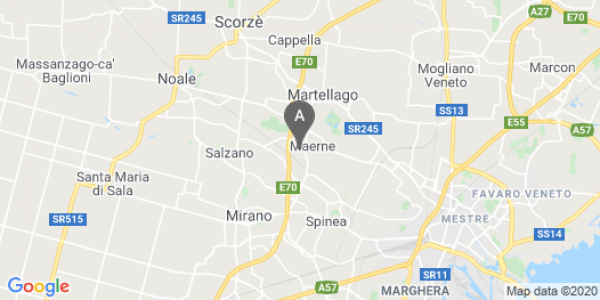 mappa 5, Via Cacace Luciano - Maerne (VE)  bici  a Padova